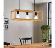 Lampy sufitowe - Eglo 32144 - Żyrandol na lince BLACKCROWN 3xE27/40W/230V brązowy - miniaturka - grafika 1