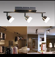 Lampy sufitowe - Listwa LED SX8228-03A 3x5W nikiel mat, białe szkło, lampa sufitowa długość 48cm, szerokość 8,5cm, wysokość 17,5cm 3000k biała ciepła - miniaturka - grafika 1