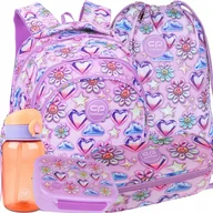 Plecaki worki - Coolpack Plecak Szkolny Młodzieżowy Piórnik Worek Zestaw 5 elementów Różowy - miniaturka - grafika 1