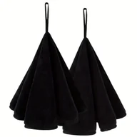 Inne - TEMU Zestaw 2 ręczników kuchennych Kinhwa, Czarny ręcznik do rąk, Ręcznik z mikrofibry, Ręcznik do twarzy, Zestaw ręczników łazienkowych, z kółkiem, - miniaturka - grafika 1