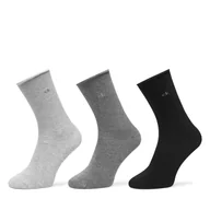 Skarpetki damskie - Zestaw 3 par wysokich skarpet damskich Calvin Klein 701234368 Szary - miniaturka - grafika 1