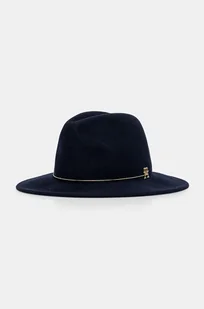 Tommy Hilfiger kapelusz wełniany kolor granatowy wełniany AW0AW16625 - Czapki damskie - miniaturka - grafika 1