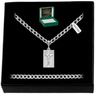 Biżuteria dla dzieci - Srebrny Łańcuszek Komunijny Dla Chłopca 925 Grawer - miniaturka - grafika 1