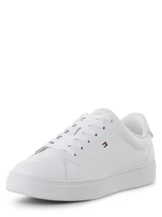Tommy Hilfiger - Damskie tenisówki ze skóry, biały - Trampki damskie - miniaturka - grafika 1