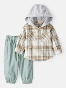 carter's 2-częściowy zestaw w kolorze jasnobrązowo-szaro-zielonym - Bluzy i sweterki niemowlęce - miniaturka - grafika 1