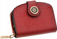 Portfele - Skórzany Portfel Damski Monnari Portmonetka Czerwony Elegancki Na Prezent - miniaturka - grafika 1