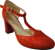 Sandały damskie - Skórzane sandały Natalii czerwone 37 - miniaturka - grafika 1