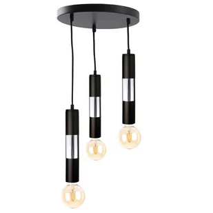 KET LAMPA wisząca 1272 metalowa OPRAWA tuby ZWIS kaskada czarna srebrna - Lampy sufitowe - miniaturka - grafika 1