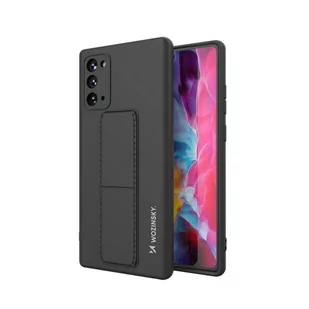 Wozinsky Kickstand Case elastyczne silikonowe etui z podstawką Samsung Galaxy Note 20 czarny - Etui i futerały do telefonów - miniaturka - grafika 1