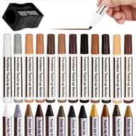 Meble modułowe i akcesoria - Duży Zestaw Do Naprawy Paneli Mebli Rys Drewna Wosk Naprawczy Marker 25 El - miniaturka - grafika 1