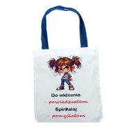 Torebki damskie - Torba na ramię uchwyt niebieski, zabawny tekst, Mi 005 - miniaturka - grafika 1