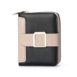 Portfele - HiClothbo Portfel damski RFID, dostępny w wielu kolorach, skóra PU, mały portfel damski, mini portmonetka, czarny, jeden rozmiar, czarny, jeden rozmiar - grafika 1