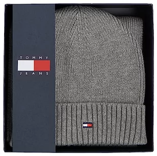 Tommy Hilfiger Szalik z małą flagą + beanie, pakiety upominkowe GP, jasnoszary wrzos, L/XL, jasnoszary wrzos - Apaszki i szaliki damskie - miniaturka - grafika 1