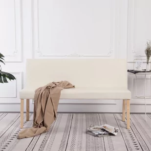 vidaXL Ławka, 139,5 cm, kremowa, sztuczna skóra vidaXL - Ławki do przedpokoju - miniaturka - grafika 8