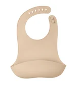 Śliniaki i fartuszki - Mombella Silikonowy Śliniak z Kieszonką 3D Light Brown - miniaturka - grafika 1