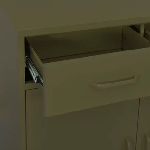 vidaXL Szafka, oliwkowozielona, 80x35x101,5 cm, stalowa - Szafki nocne - miniaturka - grafika 1