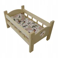 Domki dla lalek - ŁÓŻECZKO DREWNO GRAWER SERCE POŚCIEL KRÓLIK PUCIO - miniaturka - grafika 1