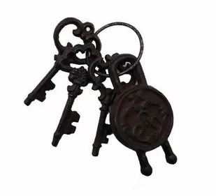 Tajemniczy Ogród Dekoracja pęk kluczy z kłódką met.3szt wys.17cm - Pozostałe ozdoby ogrodowe - miniaturka - grafika 1