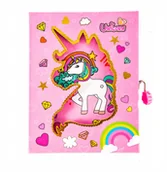 Szkolne artykuły papiernicze - Pamiętnik Zamykany Na Kłódkę Notes Jednorożec - miniaturka - grafika 1