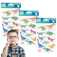 Zabawki kreatywne - Dinozaury Zestaw tatuaży dla dzieci, tatuaże dla dzieci zmywalne x3 - miniaturka - grafika 1