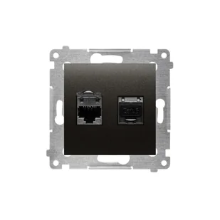 Kontakt Simon Simon 54 Gniazdo komputerowe podwójne 2xRJ45 kat.6 z przesłoną antracyt D62.01/48 WMDK-0620xx-048 0001-00000-51072 [4351604] - Gniazdka elektryczne - miniaturka - grafika 2