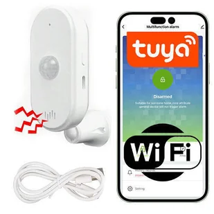 Czujnik ruchu z syreną wifi tuya przewodowy smart life czujka pir - Rejestratory do monitoringu - miniaturka - grafika 1