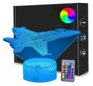 Zabawki interaktywne dla dzieci - Lampka nocna TOP GUN Maverick  3D Led USB / BATERIE + PILOT RGB - miniaturka - grafika 1
