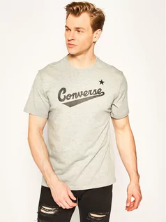 Koszulki męskie - Converse T-Shirt Center Front Logo 10018235-A04 Szary Regular Fit - grafika 1