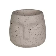 Donice - Osłonka doniczki cementowa Lone Twarz 11cm boho aztec beżowa - miniaturka - grafika 1
