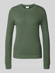 Sweter z dzianiny z prążkowanymi wykończeniami model ‘dalo’ - Swetry damskie - miniaturka - grafika 1