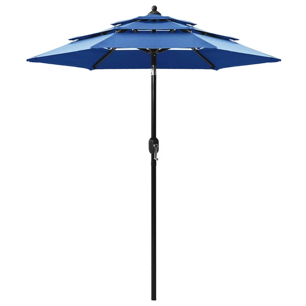 vidaXL Lumarko 3-poziomowy parasol na aluminiowym słupku, lazurowy, 2 m! 313859