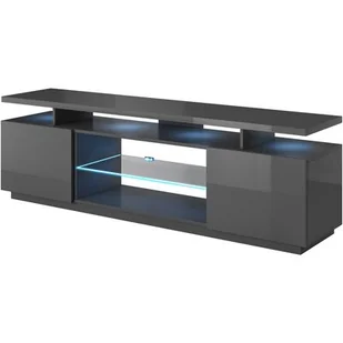 Szafka RTV EVA 180x40x52 grafit/grafit połysk - Szafki RTV - miniaturka - grafika 1