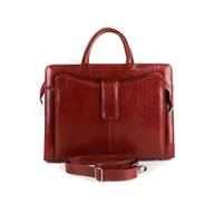 Torebki damskie - 516 Skórzany Damski Kuferek Biznesowy - wiśnia KEMER - miniaturka - grafika 1