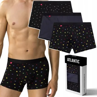 Bokserki Męskie Bawełniane 3 Pary Dopasowane Atlantic 3Mh-054 - M - Majtki męskie - miniaturka - grafika 1