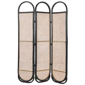 Parawany - 3-panelowy składany parawan pokojowy rattanowy 118 x 180 cm naturaly z czarnym CORTONA - miniaturka - grafika 1