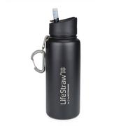 Shakery i bidony sportowe - LifeStraw LifeStraw Go Stainless Steel Water Filter Bottle 710ml, black  2021 Filtry do oczyszczania wody 7640144285692 - miniaturka - grafika 1