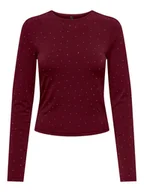 Bluzki damskie - ONLY Bluzka Zita 15358986 Bordowy Regular Fit - miniaturka - grafika 1