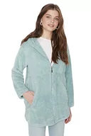 Płaszcze damskie - TRENDYOL Trendyol Modna damska kurtka zimowa, regularna, podstawowa, gładka, tkana, płaszcz damski (1 sztuka), Mięta, M - miniaturka - grafika 1