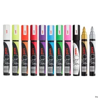 Markery do tablic - Marker Z Farbą Kredową Chalk Pwe-5M Złoty Uni Unpwe5M/Dzl - miniaturka - grafika 1