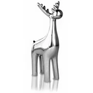 Ozdoby bożonarodzeniowe - Figurka ceramiczna Renifer srebrny 28 cm - miniaturka - grafika 1