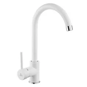 Baterie kuchenne - Deante Milin Bateria zlewozmywakowa stojąca biała z wylewką U BEU W62M - miniaturka - grafika 1