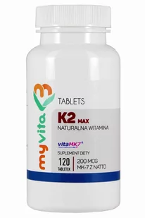 MyVita Witamina K2 Mk-7 Max 200Mcg Z Natto 120tabl. Myvita - Witaminy i minerały - miniaturka - grafika 1