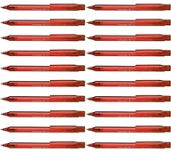 Długopisy - Schneider 130402 Fave długopis (mechanizm naciskowy, M), opakowanie 20 sztuk, czerwony, przezroczysty - miniaturka - grafika 1