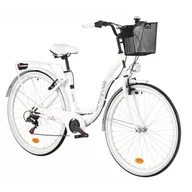 Rowery - Indiana Rower miejski DAWSTAR Citybike S7B 28 cali damski Biały + Koszyk na rower VÖGEL VKS-102 Click Stalowy - miniaturka - grafika 1