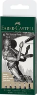 Cienkopisy - Faber-Castell Pitt artist pen black końcówki xxs, xs, s, f, m, 1.5 etui 6 szt. - miniaturka - grafika 1