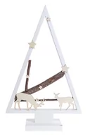 Ozdoby bożonarodzeniowe - Drewniana choinka z reniferami  26x8x41 cm - miniaturka - grafika 1