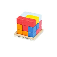 Zabawki interaktywne dla dzieci - BigJigs Kolorowa drewniana kostka logiczna - miniaturka - grafika 1