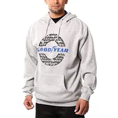 Bluzy męskie - Goodyear Odzież robocza męska bluza z kapturem termiczny nadruk graficzny bluza robocza z kieszeniami kangurka, szary Marl, M - miniaturka - grafika 1