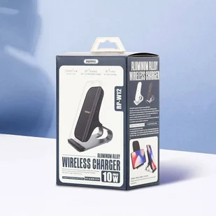 Remax bezprzewodowa ładowarka Qi 10W podstawka na telefon czarny (RP-W12 black) - Ładowarki do telefonów - miniaturka - grafika 4