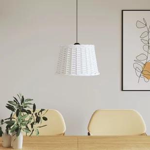 Klosz lampy wiszącej, biały, Ø40x26 cm, wiklina Lumarko! - Oprawy, klosze i abażury - miniaturka - grafika 1